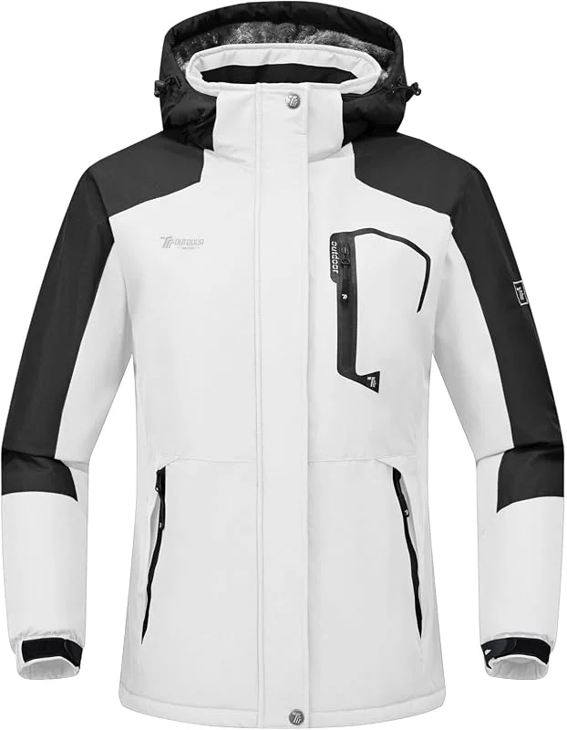 Rdruko Veste d'hiver imperméable à capuche pour femme — Vetements ski