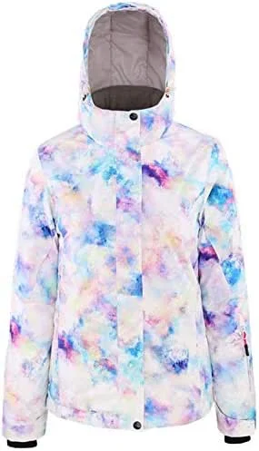 MU Veste de ski imperméable Femmes d'hiver Veste de ski matelassée manteau de ski Snowproof Veste Snowboard respirant Idéal Vêtements de ski à temps froid d'hiver, Multicolore, *-Petit — Vetements ski