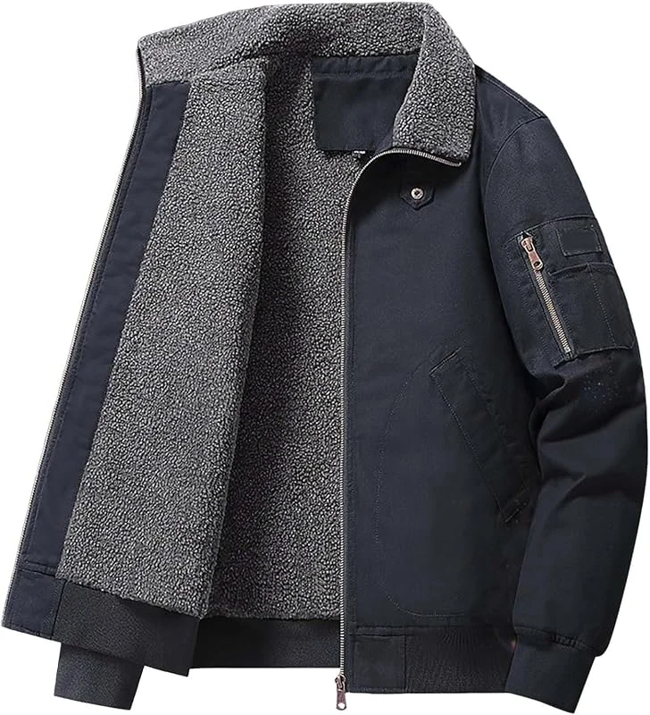Générique Sweat Homme Hiver Chaud Veste Polaire veste softshell avec fermeture éclair Manches Longues Survêtement Gilet -Longue Pull Polaire Sweat Hiver Chaude Avec Revers — Vetements ski