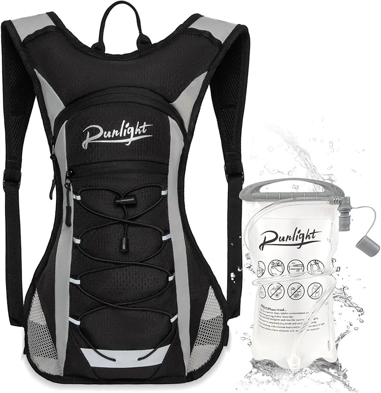 Runlight Sac à dos d'hydratation léger pour homme et femme avec poche d'eau de 1, 5 L, sac à dos hydro-eau pour la course, la randonnée, le cyclisme, l'escalade, le vélo — Equipement ski