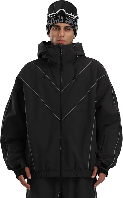 GSOU SNOW Veste Ample de Ski pour Hommes, Isolée pour le Snowboard — Vetements ski