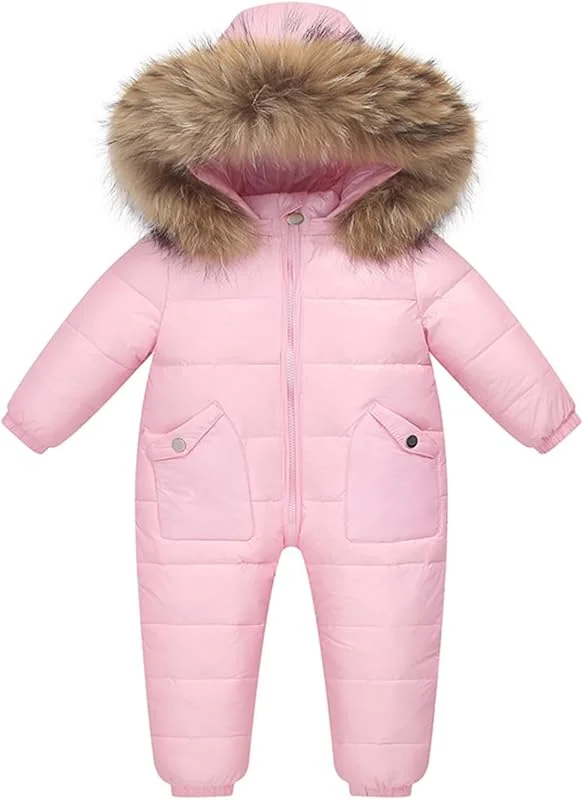 Bébé Filles Garçons Combinaison De Ski Hiver Barboteuses Avec Capuche Manches Longues Grenouillère Avec Gants Et Chaussons Fille Garçon Combinaison De Neige 3-6 Mois Manteau Bebe Fille — Vetements ski