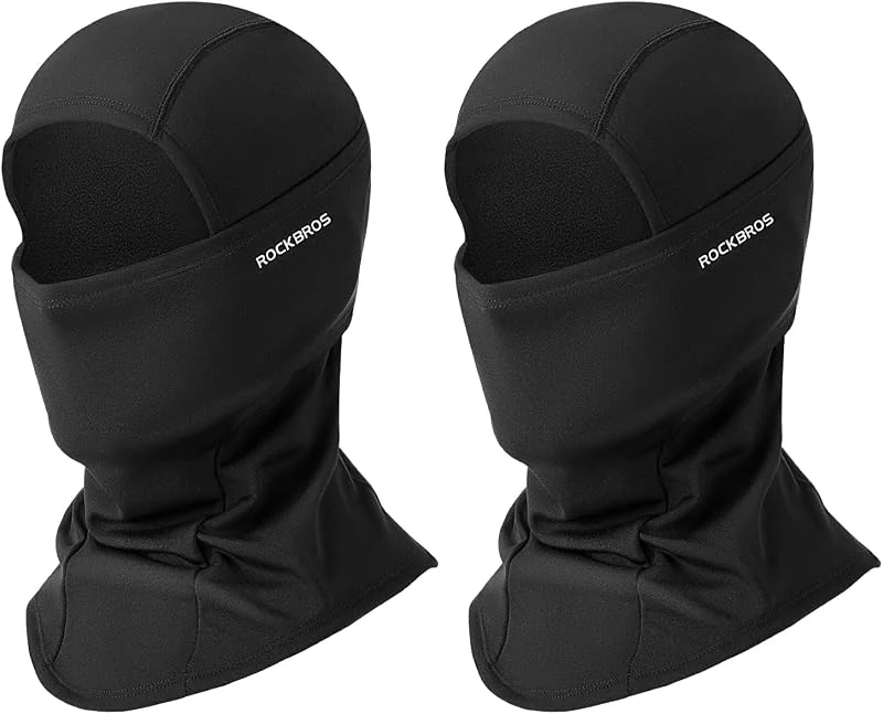 ROCKBROS Cagoule Polaire Moto Hiver Balaclava Tour Cou Homme Femme Cache Visage Nez Oreilles Coupe-Vent Thermique Vélo Cyclisme Scooter Ski Course Snowboard sous Casque 2 Pièces 9 Couleurs — Equipement ski