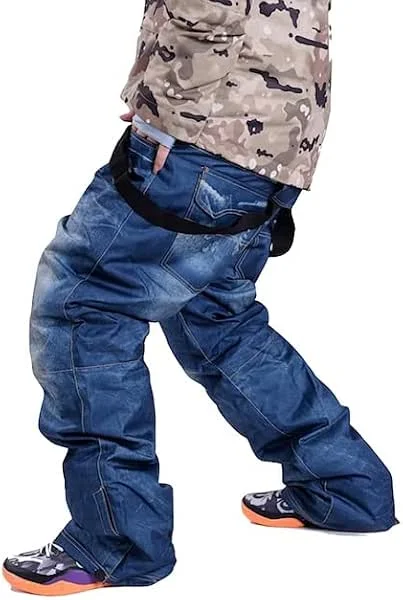 PASNW02 P Pantalon de ski imperméable pour homme et femme (jean bleu, S, femme) — Vetements ski