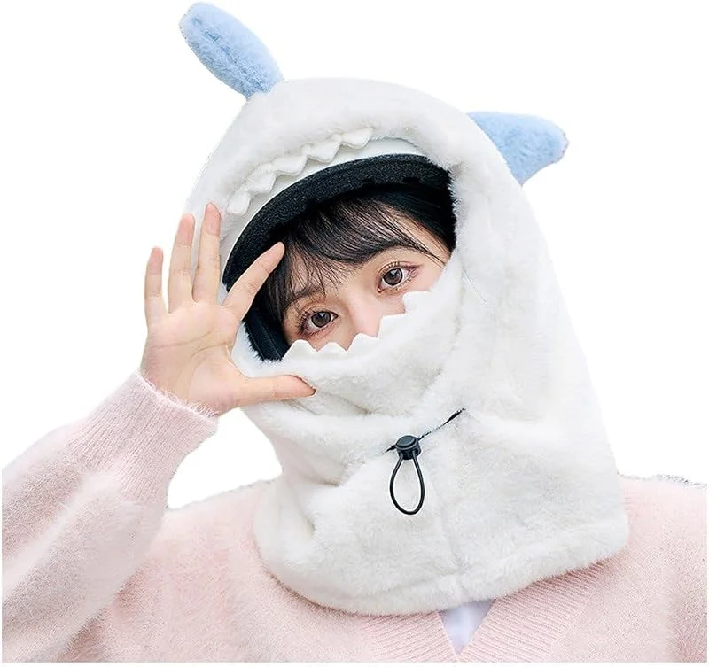 Housse de casque de ski de dessin animé - Chapeau d'hiver chaud et confortable - Doux - Tête de ski - Chaud - Mignon casque de ski à capuche - Tour de cou — Vetements ski
