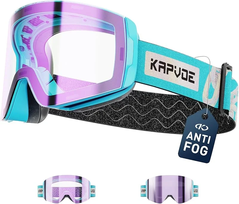 KAPVOE Masque Ski Photochromique Magnétique OTG Porteurs de Lunettes K718 — Equipement ski