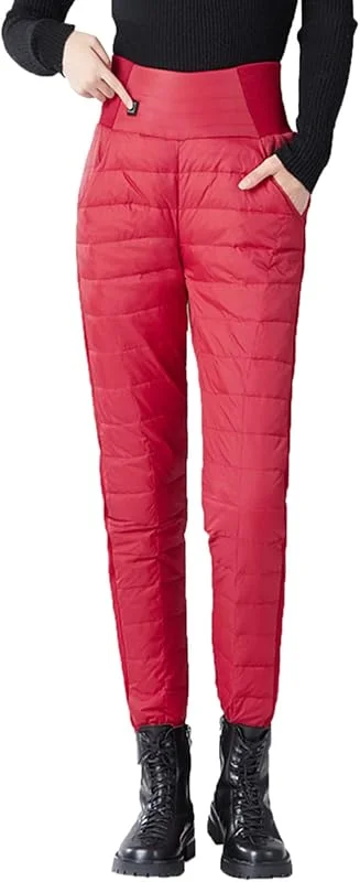 Pantalon de randonnée chauffant pour femme - Imperméable - En softshell - Coupe-vent - Doublure chaude - Pour l'hiver - Pantalon de ski - Pantalon de snowboard - Pantalon d'hiver avec poches — Vetements ski