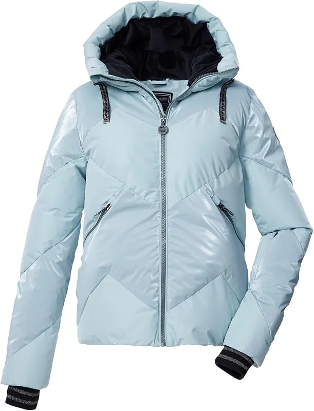 killtec Ksw 113 Wmn Ski Qltd Jckt Veste matelassée, veste de ski, veste fonctionnelle en aspect duvet avec capuche et jupe pare-neige amovible Femme — Vetements ski