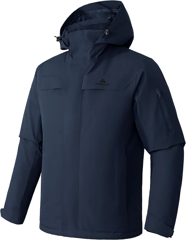 Pioneer Camp Veste de ski imperméable et à capuche pour homme, manteau d'hiver chaud et coupe-vent à capuche pour planche à neige — Vetements ski