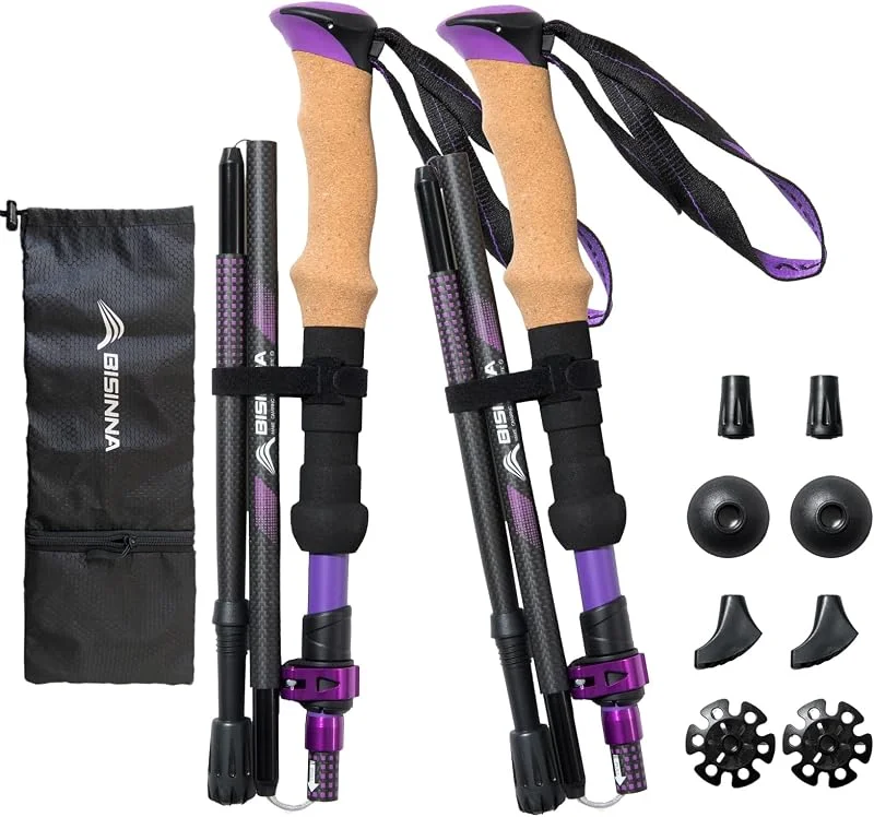 BISINNA Bâtons de randonnée Pliables Carbone 234g — Equipement ski