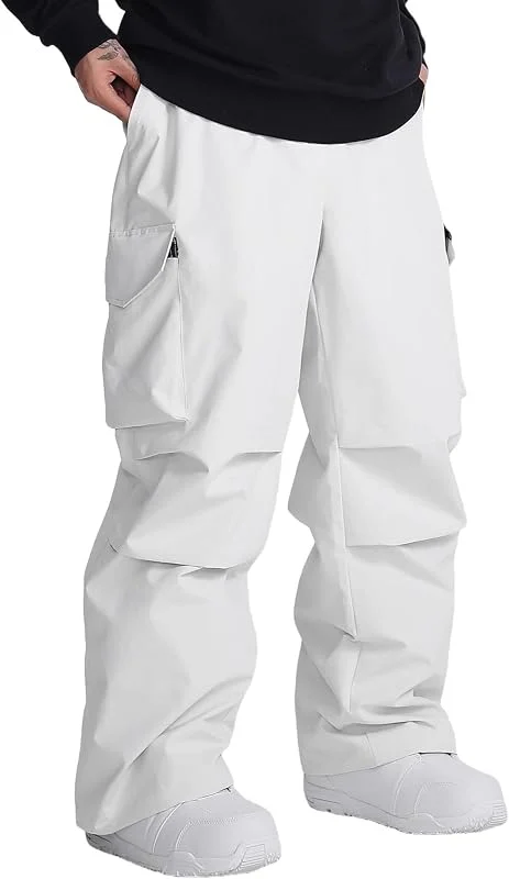 ALSOGO Pantalon de ski baggy pour femme, isolé, imperméable, coupe-vent, pantalon de neige pour l'extérieur — Vetements ski