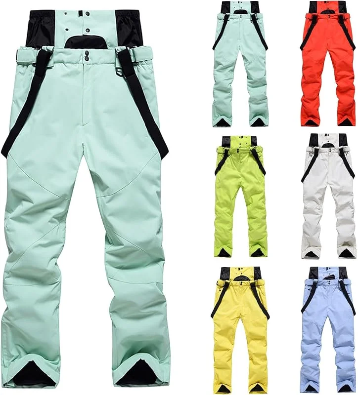Generisch Pantalon de ski pour homme avec bretelles - Imperméable - Baggy - Pantalon de neige - Softshell - Pantalon d'hiver - Pantalon de snowboard - Pantalon de ski pour homme - Chaud - Grandes — Vetements ski