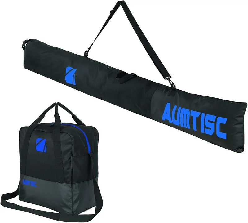 AUMTISC Ensemble de sacs de ski et de chaussures de ski pour voyage en avion, sacs de ski rembourrés en deux parties pour skis jusqu'à 200 cm et bottes jusqu'à la taille 13 (bleu) — Equipement ski