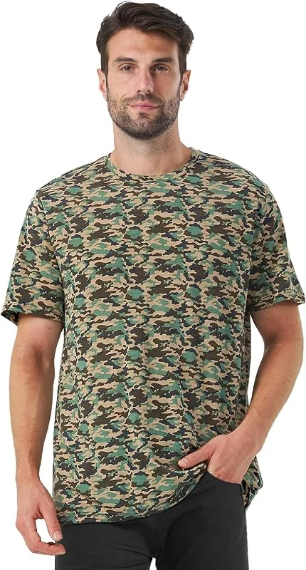 Merino Protect T-shirt 100 % laine mérinos pour homme, résistant aux odeurs, léger, respirant, pour voyage, randonnée, camouflage, Taille XL — Vetements ski