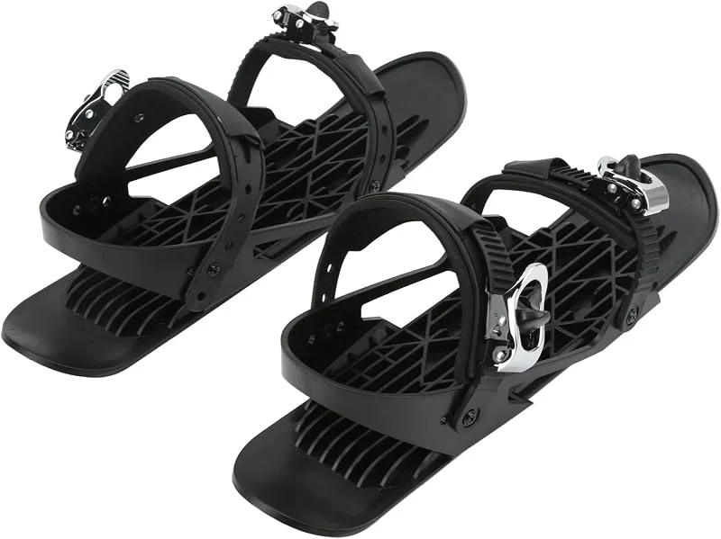 Mini Chaussures de Ski, Fixation réglable Noire, Snowboard de Patinage Facile à contrôler, pour sentiers forestiers — Equipement ski