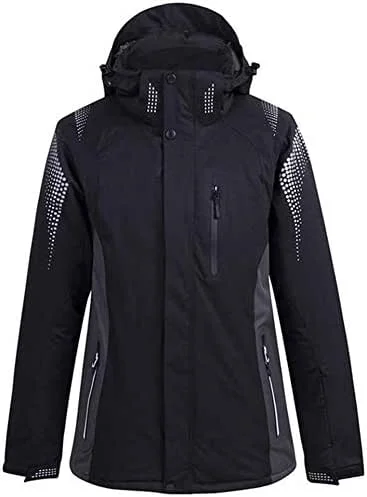 MU Femmes Veste imperméable ski Costume femmes Habineige hiver extérieur Costume étanche Montagne manteau coupe-vent d'hiver, Noir, Moyen — Vetements ski