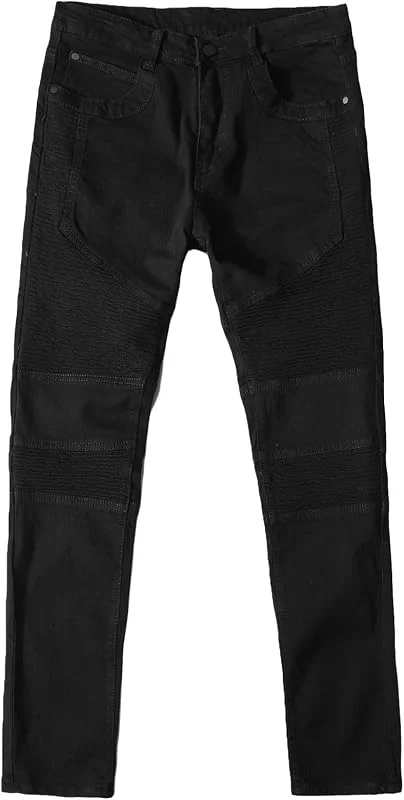 DGKaxiyaHM Pantalon Jeans Biker Froissé Homme Pantalon en Jean Crayon DéChiré Taille Moyenne DéLavé Jean Coupe Droite Amincissant Stretch DéContracté — Vetements ski
