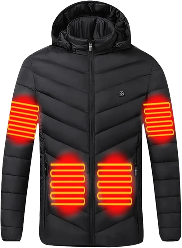 Veste Chauffante, Gilet Chauffant Vêtements Doudoune Veste Baseball Homme Manteau Homme Hiver Long Pull Homme Chaud Pour L'Extérieur, Vêtements Chauffés Pour La Randonnée, Ski — Vetements ski
