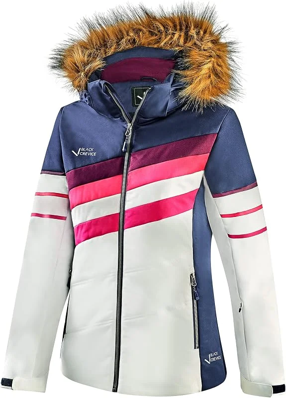 Black Crevice Veste de ski pour femme Veste d'hiver pour femme Disponible en différentes couleurs et tailles Veste fonctionnelle coupevent et imperméable pour femme Veste d'hiver avec — Vetements ski