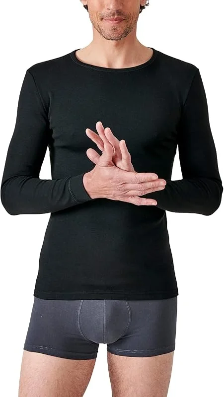 Damart - T-shirt pour Homme, Manches Longues, Col Rond - Thermolactyl Haut Thermique, Maille Interlock - Degré de Chaleur 3 — Vetements ski