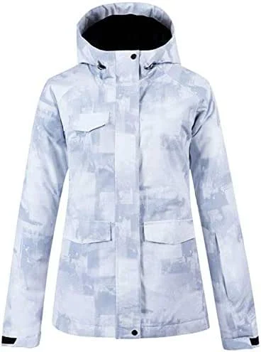 MU Femmes Veste imperméable ski Veste de ski Veste de ski imperméable Snowboard Costume pluie Jackt manteau d'hiver blanc d'hiver, blanc, Moyen — Vetements ski