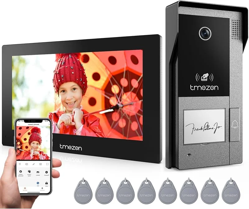 TMEZON 2 Fils Visiophone Connecté Interphone Vidéo Filaire, IP 7’’ Moniteur Ecran Tactile, 1080P Sonnette de Caméra Vision Nocturne, APP Déverrouillage à Distance, Badges RFID, Detection Humaine, M790 — Equipement ski