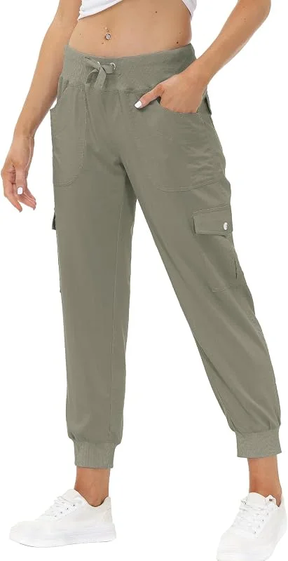 JINSHI Pantalons de Randonnée Femme Cargo Léger Pantalon D'extérieur Été Jogging Travail Taille Haute avec Poches — Vetements ski
