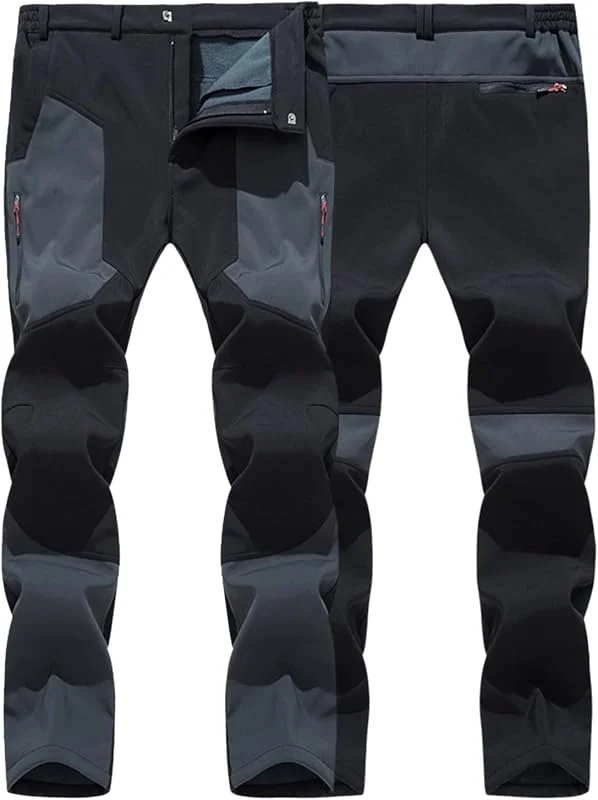 Pantalon chaud pour homme avec doublure en polaire - Résistant à l'eau - Pour la pêche, la marche, la randonnée, le ski - Pantalon chaud doublé en polaire - Pantalon de ski - Imperméable - Softshell — Vetements ski
