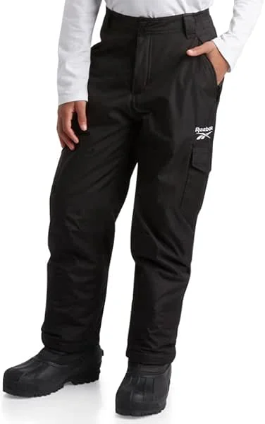 Reebok Pantalon de neige pour garçon – Pantalon de snowboard imperméable lourd avec poches cargo, guêtres de neige – Pantalon de ski pour garçons (4-20) — Vetements ski