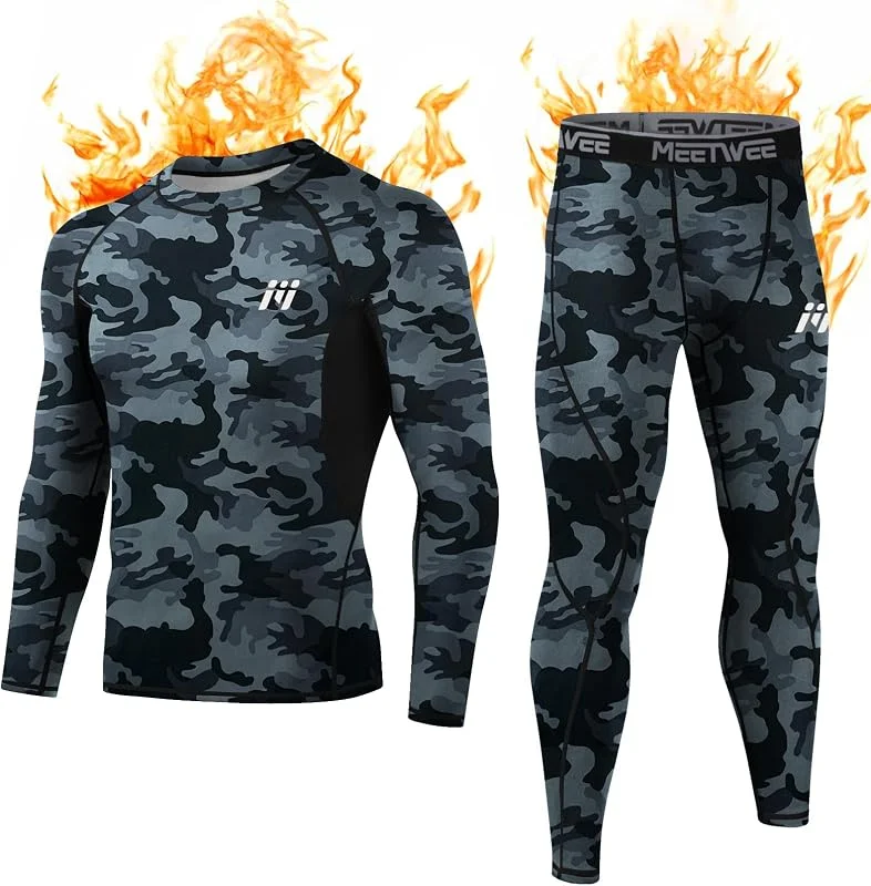 MEETWEE Ensemble de sous-vêtements Thermiques Homme Base Layer Base Layer Set Homme — Vetements ski