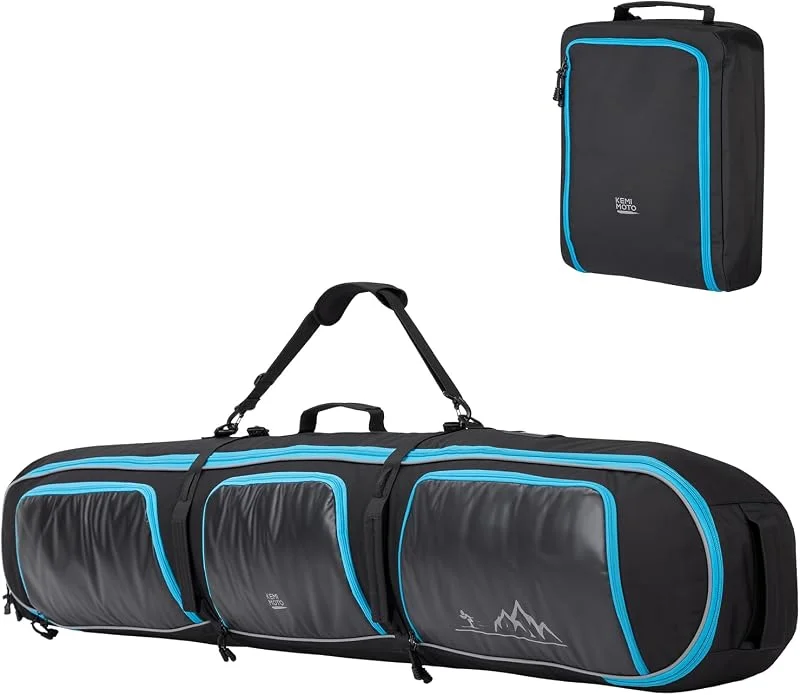 KEMIMOTO Ensemble sac de ski de 190 cm et sac pour chaussures de ski avec compartiment pour casque de 25 l, sac de ski imperméable en PVC 900D et sac pour chaussures de ski Combo pour équipement de — Equipement ski