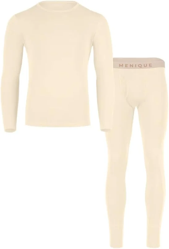 menique Ensemble de sous-vêtements thermiques 100 % laine mérinos pour — Vetements ski