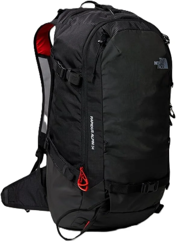 The North Face Unisex Rapidus Alpin 34L Sac à dos de ski Asphalt Grey, Tnf Black — Equipement ski