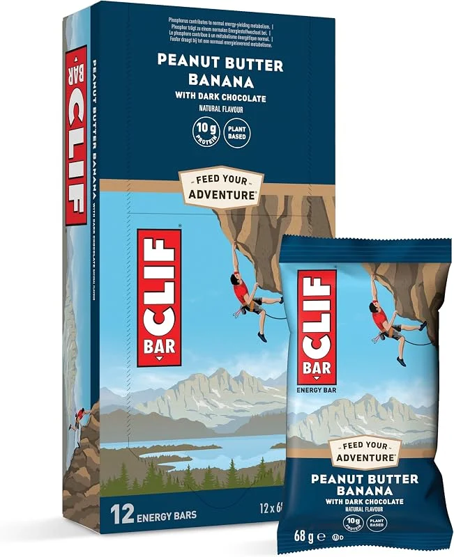 CLIF BAR Peanut Butter Banana Dark Chocolate Barre Énergétique, 12 x 68 g — Vetements ski