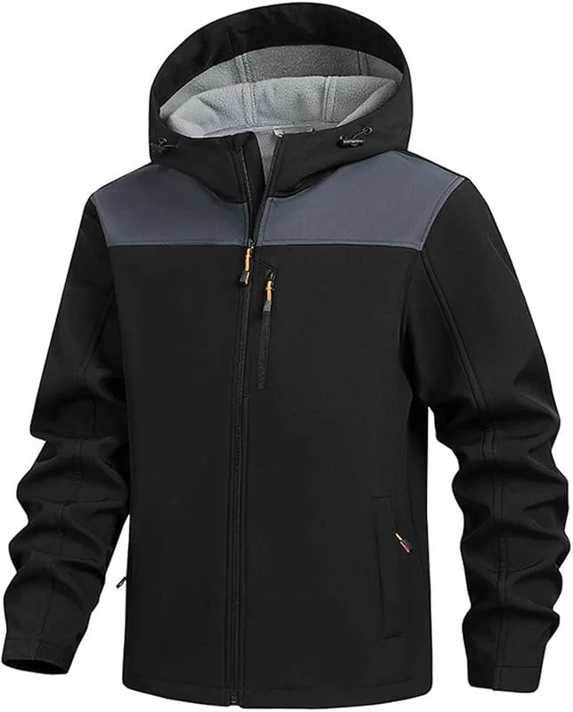 Générique Polaire Homme Zippé Ski Montagne Outdoor D'Hiver Blouson Manteau Avec Capuche Amovible Randonnée Tactique Softshell Épais Snowboard Parka — Vetements ski