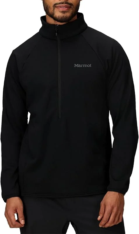 Marmot Homme Leconte Fleece Demi Zip, Veste Chaude en Polaire, Veste Demi Zip, Respirante, Coupe-Vent, Adaptée pour la Randonnée et Le Ski, Black, L — Vetements ski