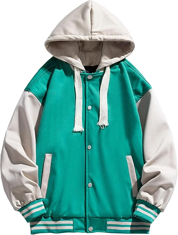 ZDJSWJ Veste Casual en cuir daim pour homme Vêtements de baseball classiques d'hiver en daim Veste légère de camion de baseball Vintage — Vetements ski