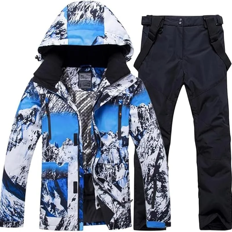 HOTIAN Combinaison de neige pour homme avec veste et pantalon d'hiver chaud pour la randonnée, l'escalade, le snowboard — Vetements ski