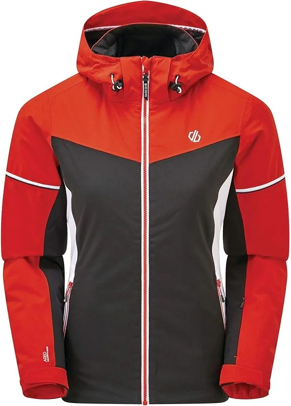 Dare 2b Enclave Veste de Ski Imperméable, Isolante et Respirante avec Coutures Cousues-collées, Capuche et Jupe par Neige Jackets Waterproof Insulated Femme — Vetements ski