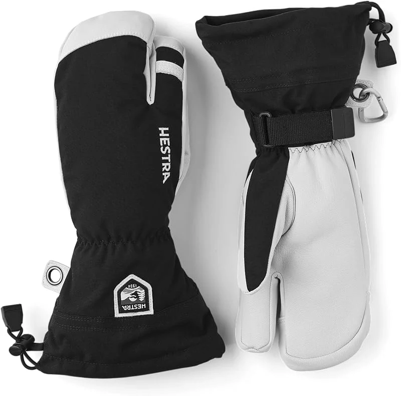 Hestra Heli Gants de Ski en Cuir Militaire Classique pour Ski, Snowboard et Alpinisme — Vetements ski