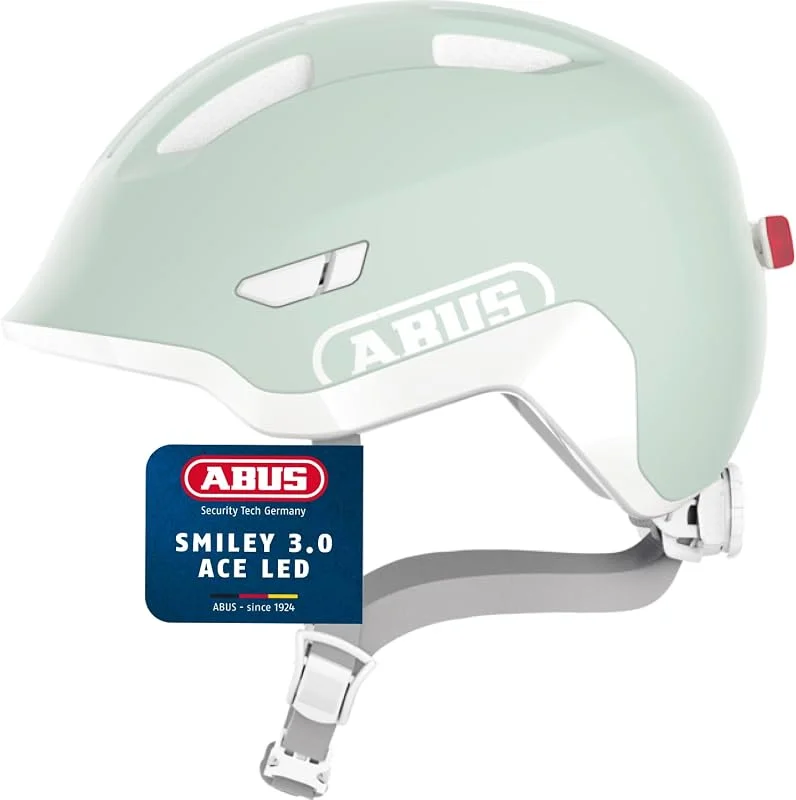 ABUS Casque pour Enfants Smiley 3.0 ACE LED - Casque de vélo avec lumière - Ajustement Profond & Place pour Une Tresse - pour Filles et garçons — Equipement ski