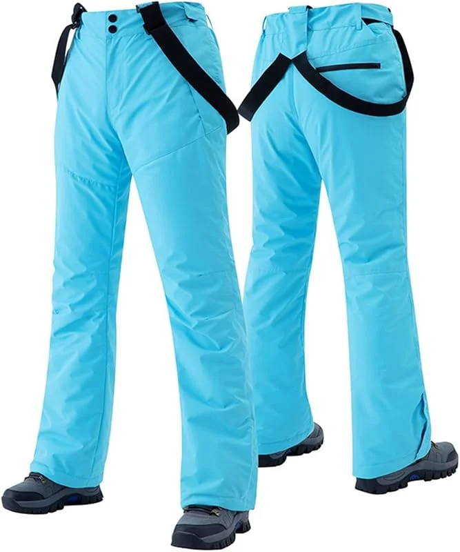 Pantalon de ski imperméable pour femme - Pantalon de randonnée avec bretelles - Pantalon softshell - Coupe-vent - Chaud - Pantalon d'hiver - Pantalon de snowboard - Pantalon fonctionnel d'hiver — Vetements ski