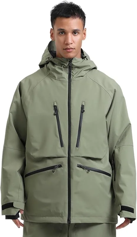 GSOU SNOW Homme Femme Veste Ski Baggy Coupe-Vent Isolée Capuche — Vetements ski
