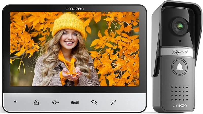 TMEZON Visiophone Connecté 4 Fils Kit Interphone Vidéo Filaire avec écran Couleur 7", Portier Vidéo pour Une Famille, Platine de Rue, Sonnette de Camera, V20 — Equipement ski