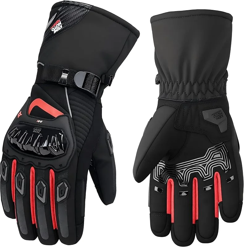 KEMIMOTO Gants Moto Hiver, Gants Imperméable Homologués Hommes Protection Multicouche, Chaude, à Deux Doigts Écran Tactile pour Activités de Plein Air Hivernales, Ski, Randonnée, Vélo — Vetements ski