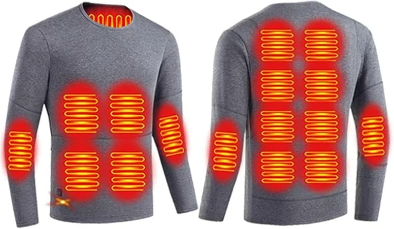 Chemise De sous-vêtements Chauffante Électrique USB pour Hommes, Haut Thermique À 16 Zones De Chauffage pour Le Ski en Plein Air, La Moto — Vetements ski
