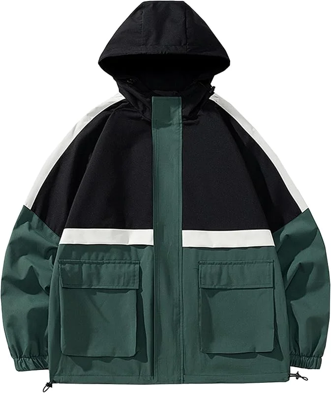 ZDJSWJ Hommes coton léger Veste Casual travail col montant combat veste full zip Military cargo manteau — Vetements ski