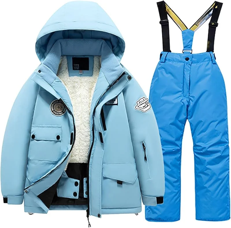 Combinaison de ski pour veste polaire avec poche et pantalon coupe-vent snowboard unisexe pour l'hiver idéale pour sports de neige — Vetements ski