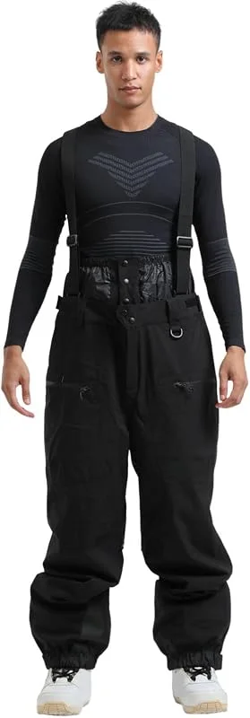Generisch Pantalon de ski pour homme avec bloc de couleur, coupe-vent, pour l'hiver, les sports de plein air, chaud, épais, double épaule, pantalon confortable, pantalon polyvalent pour les loisirs — Vetements ski