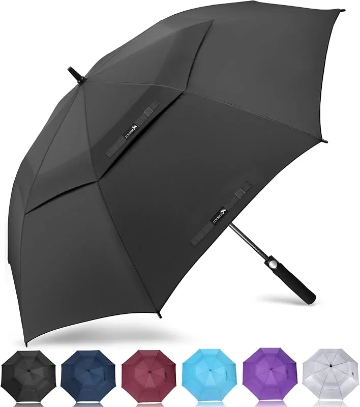 ZOMAKE Grand Parapluie XL, XXL, Parapluie Golf Grande Taille pour 2 Personnes, Solide et Résistant au Vent Fort et aux Tempêtes, Ouverture Automatique, Homme & Femme, Idéal Golf, Voyage, Quotidien — Vetements ski